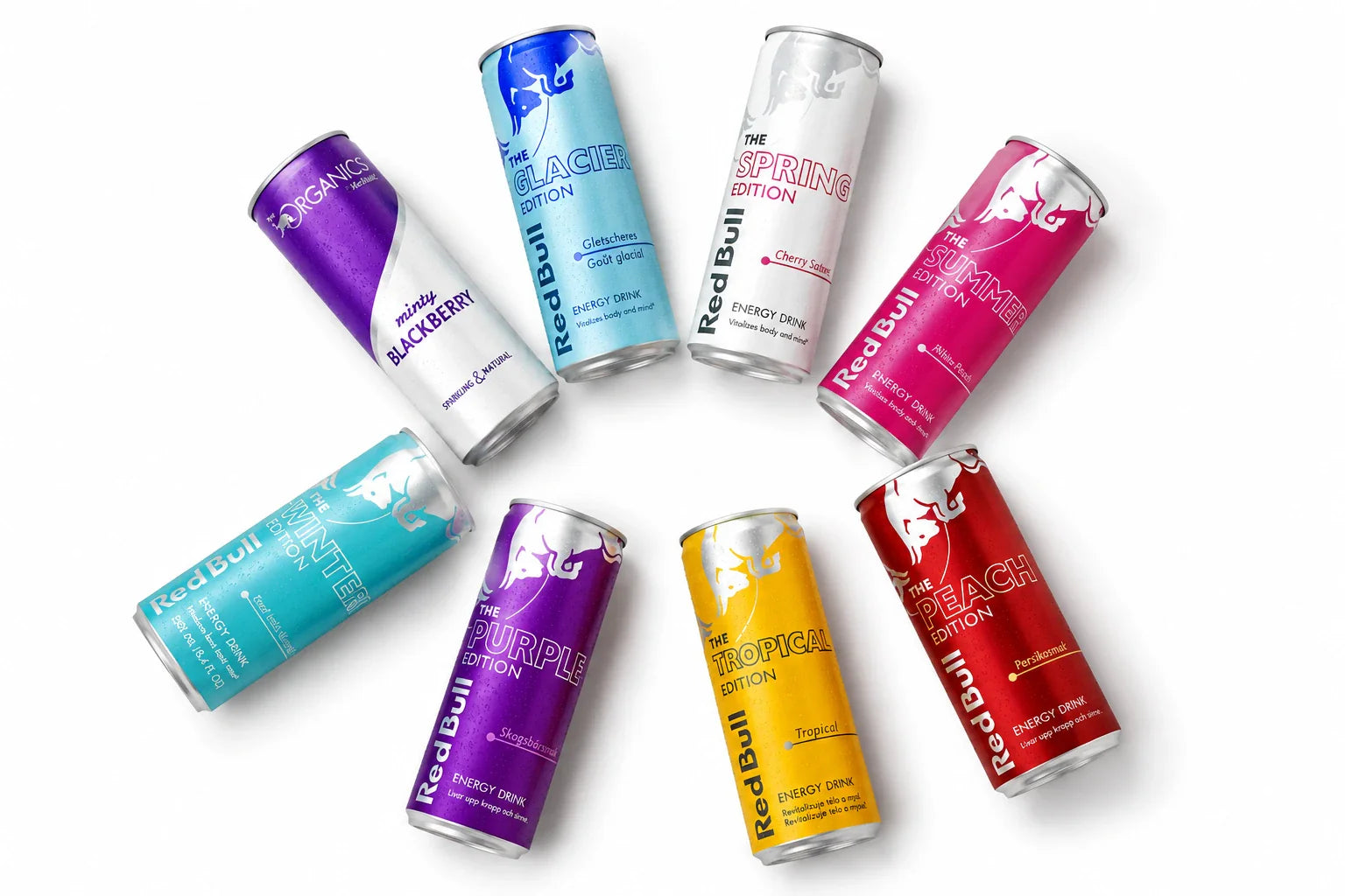 Toutes les éditions Red Bull boisson énergisante — canettes originales introuvables en France