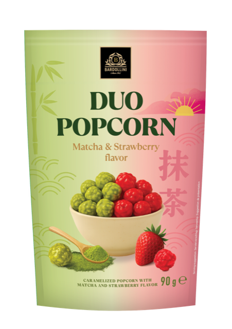 Bardollini Duo Popcorn Matcha & Strawberry flavor - My American Shop