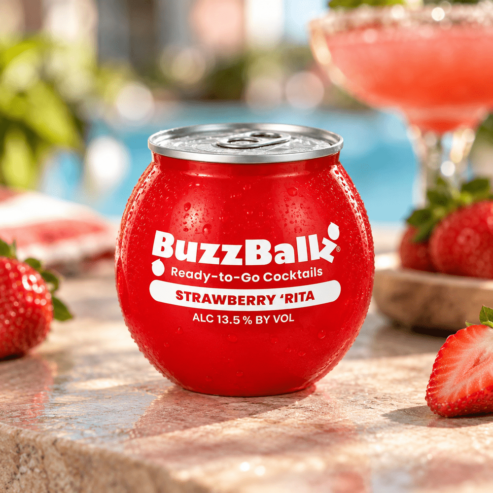BuzzBallz Strawberry 'Rita cocktail prêt à boire saveur fraise 13,5%