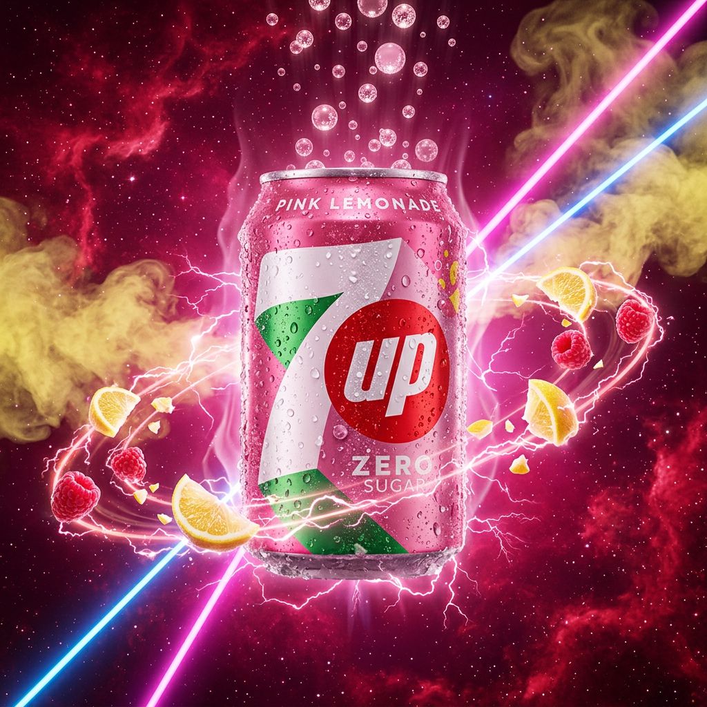 7 Up Zero Sugar Pink Lemonade en canette 355ml, importé des États-Unis, disponible sur My American Shop
