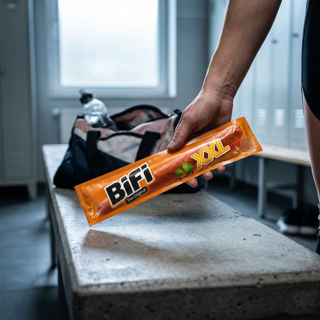 Bifi Original XXL, saucisse snack fumée au bois de hêtre format XXL, 25g protéines, disponible sur My American Shop