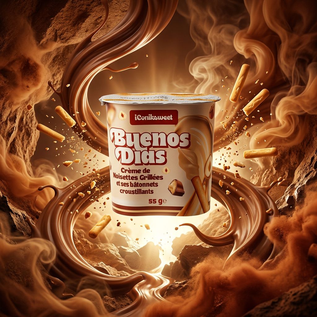 Buenos Dias Cream Sticks, bâtonnets croustillants à tremper dans une crème noisette-vanille, disponible sur My American Shop