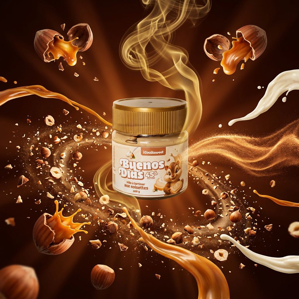 Buenos Dias Hazelnut Cream, pâte à tartiner noisette vanille importée, disponible sur My American Shop
