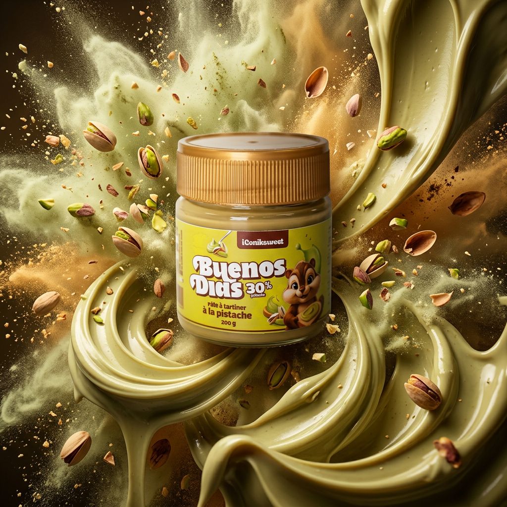 Buenos Dias Pistachio Cream, pate a tartiner pistache onctueuse en pot, disponible sur My American Shop