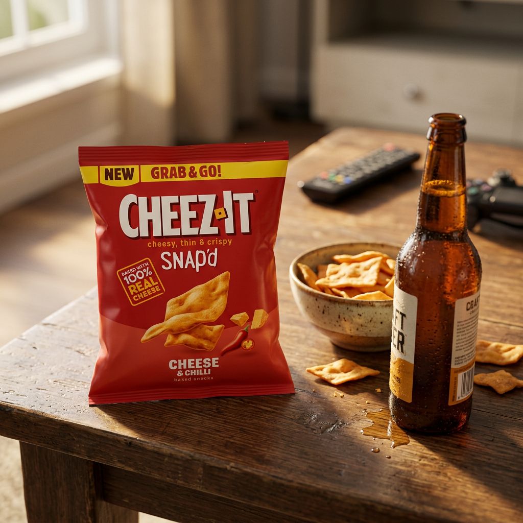 Cheez-It Snap'd Cheese & Chili, crackers fromage épicés ultra-croustillants importés des USA, disponible sur My American Shop