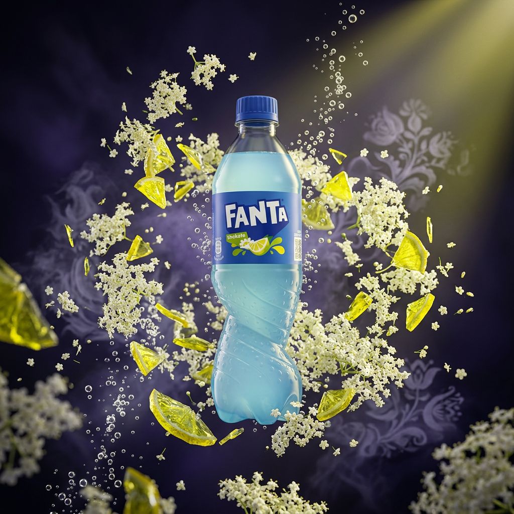 Fanta Shokata bouteille saveur fleur de sureau et citron, édition Europe centrale, disponible sur My American Shop