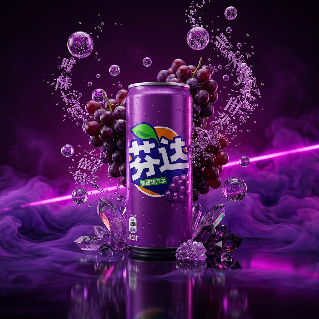 Fanta China Grape, soda raisin importé de Chine en canette, édition exclusive marché asiatique, disponible sur My American Shop