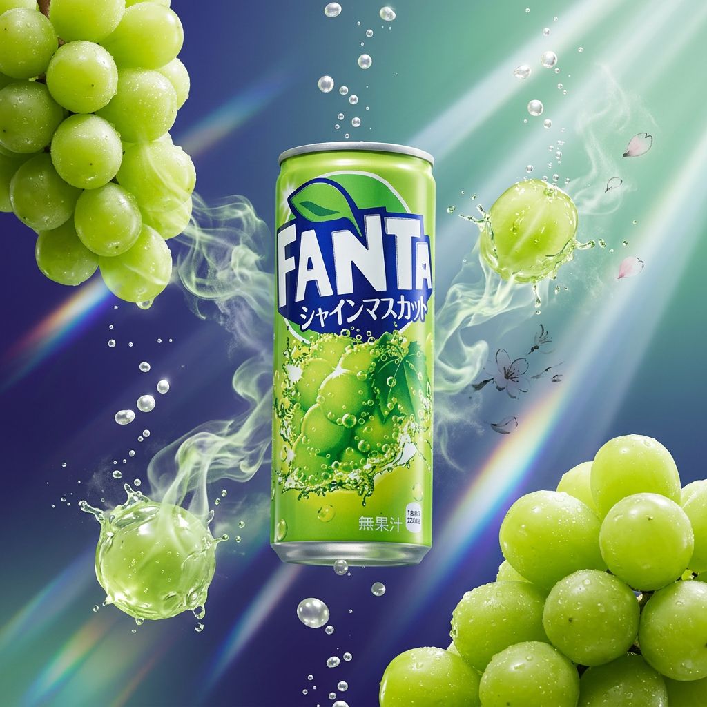Fanta Japan Shine Muscat, soda raisin premium japonais en canette, édition exclusive Japon, disponible sur My American Shop