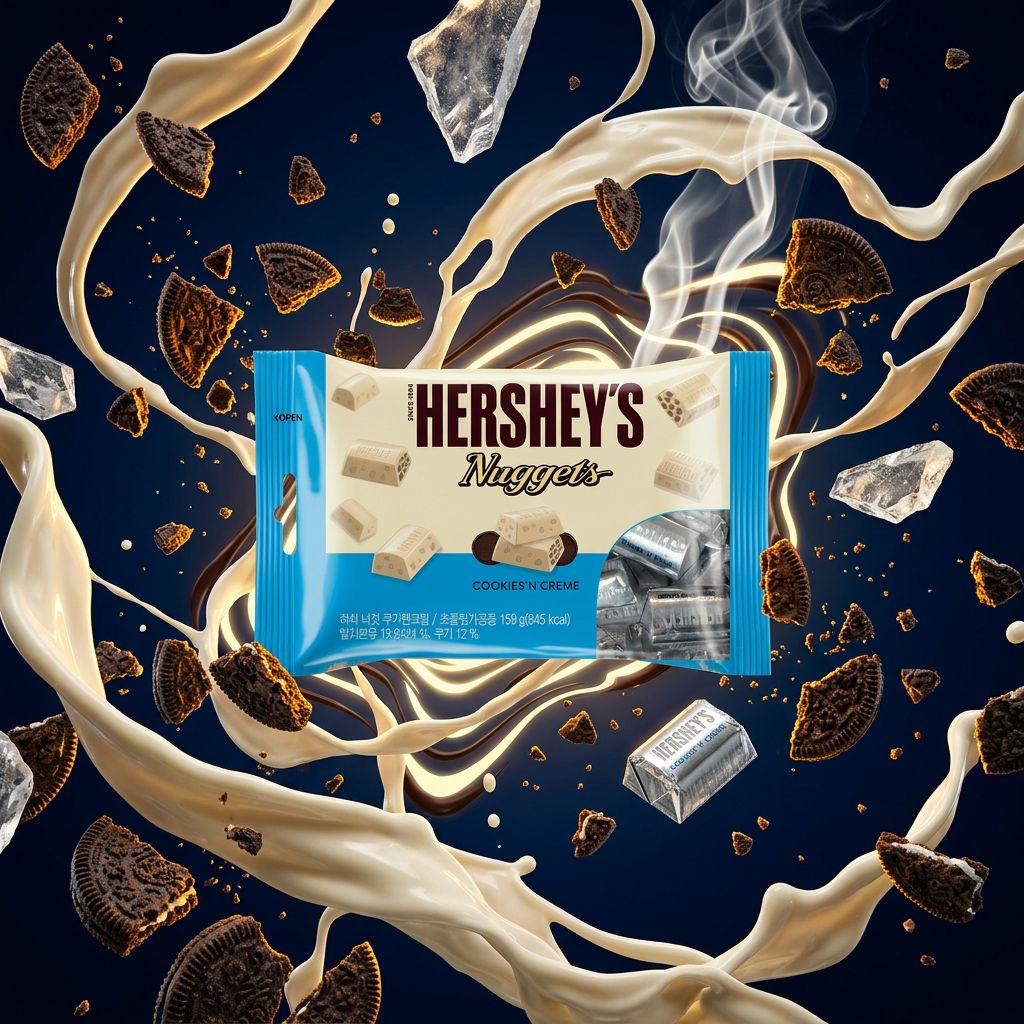 Hershey's Nuggets Cookie and Cream, bouchees chocolat blanc et biscuit cacao importees, disponible sur My American Shop