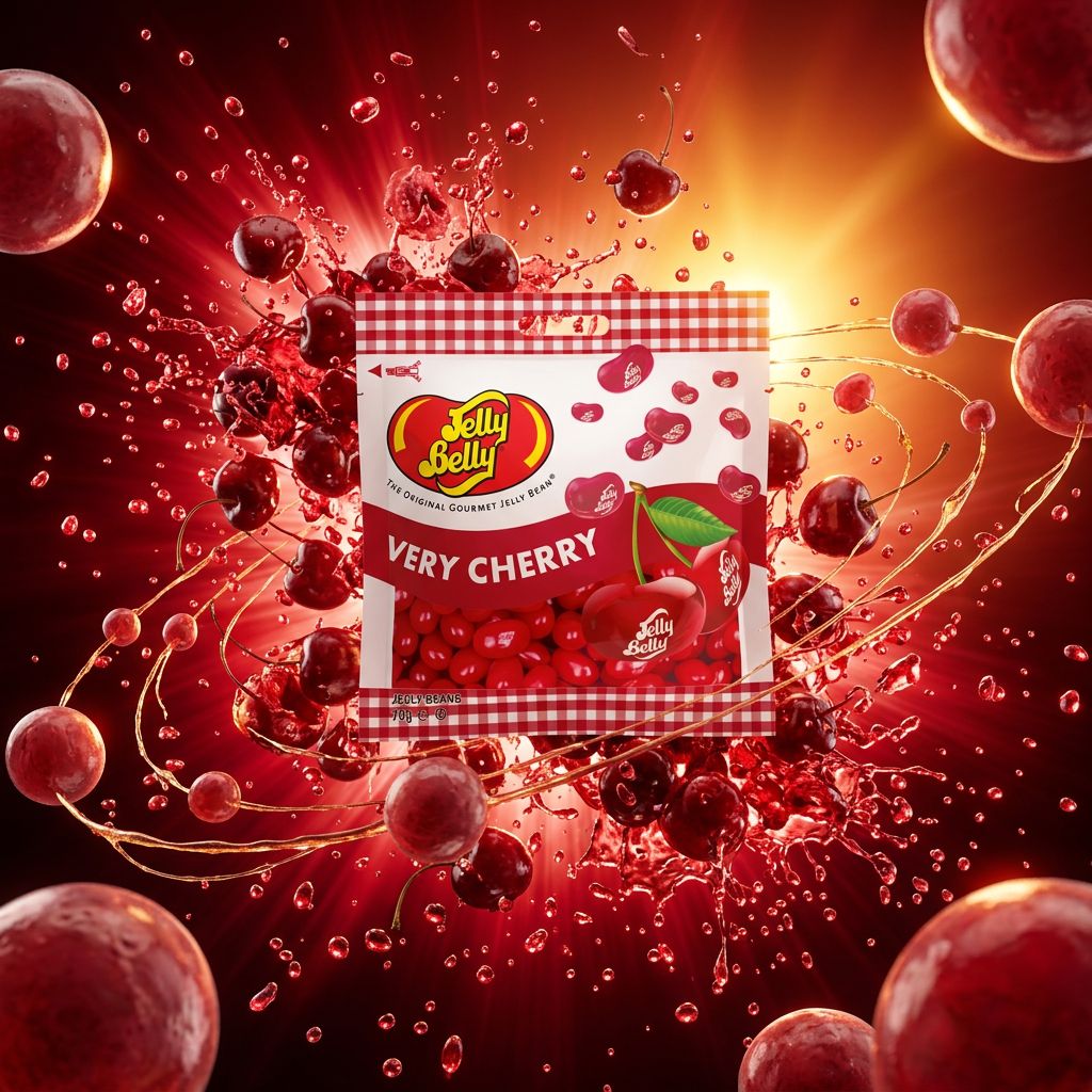 Jelly Belly Beans Very Cherry, bonbons cerise importés des USA, disponible sur My American Shop