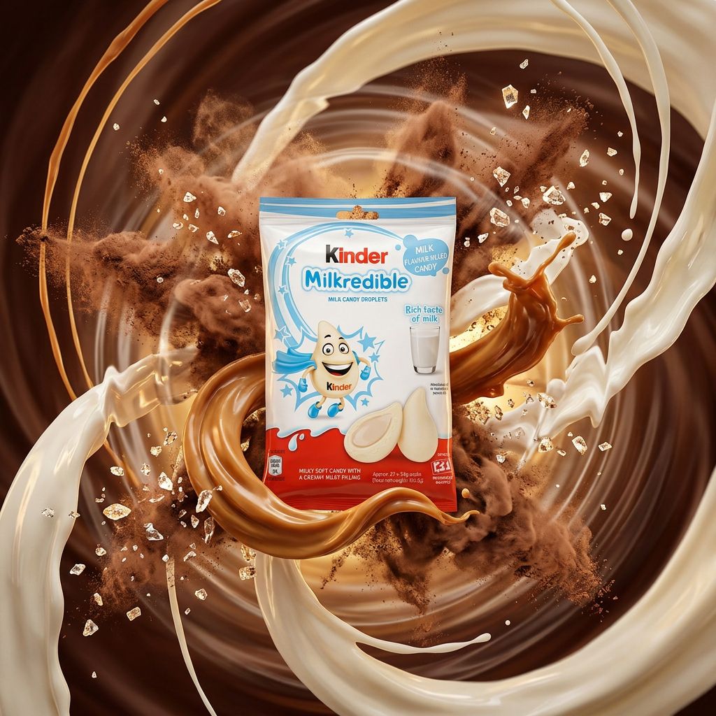 Kinder Milkedrible Milk Flavor, bonbon gelifie arome lait, confiserie importee, disponible sur My American Shop