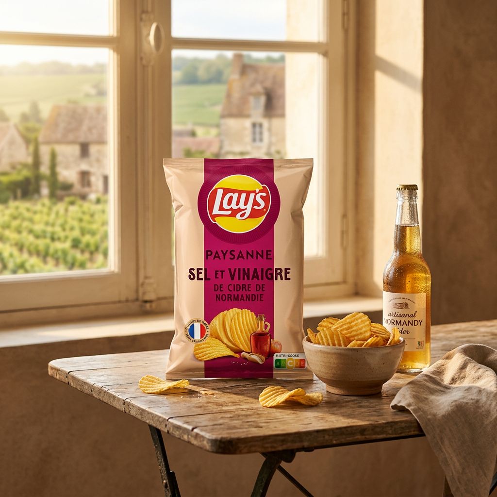 Chips Lay's Paysanne Sel Marin et Vinaigre de Cidre de Normandie, disponible sur My American Shop