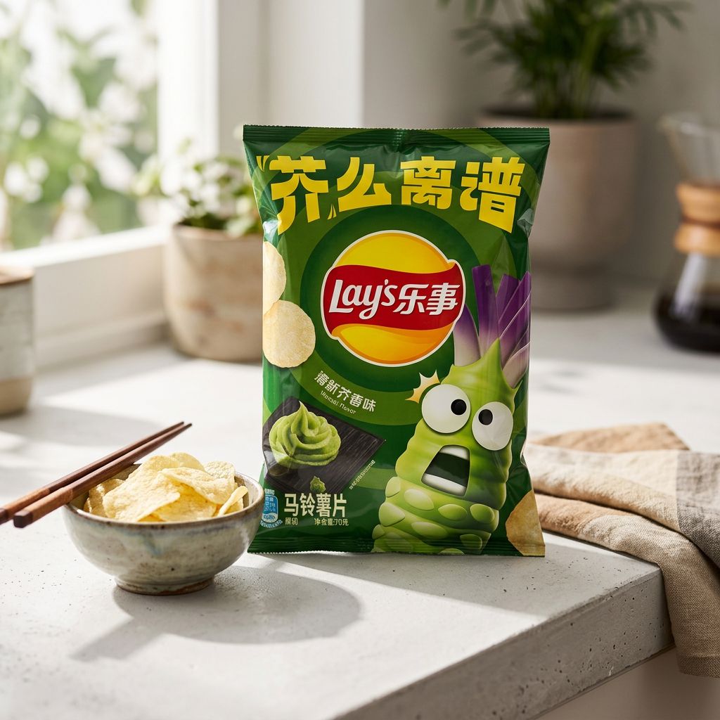 Lay's Potato Chips Mustard Flavor, chips moutarde tangy du marché asiatique Frito-Lay, disponible sur My American Shop