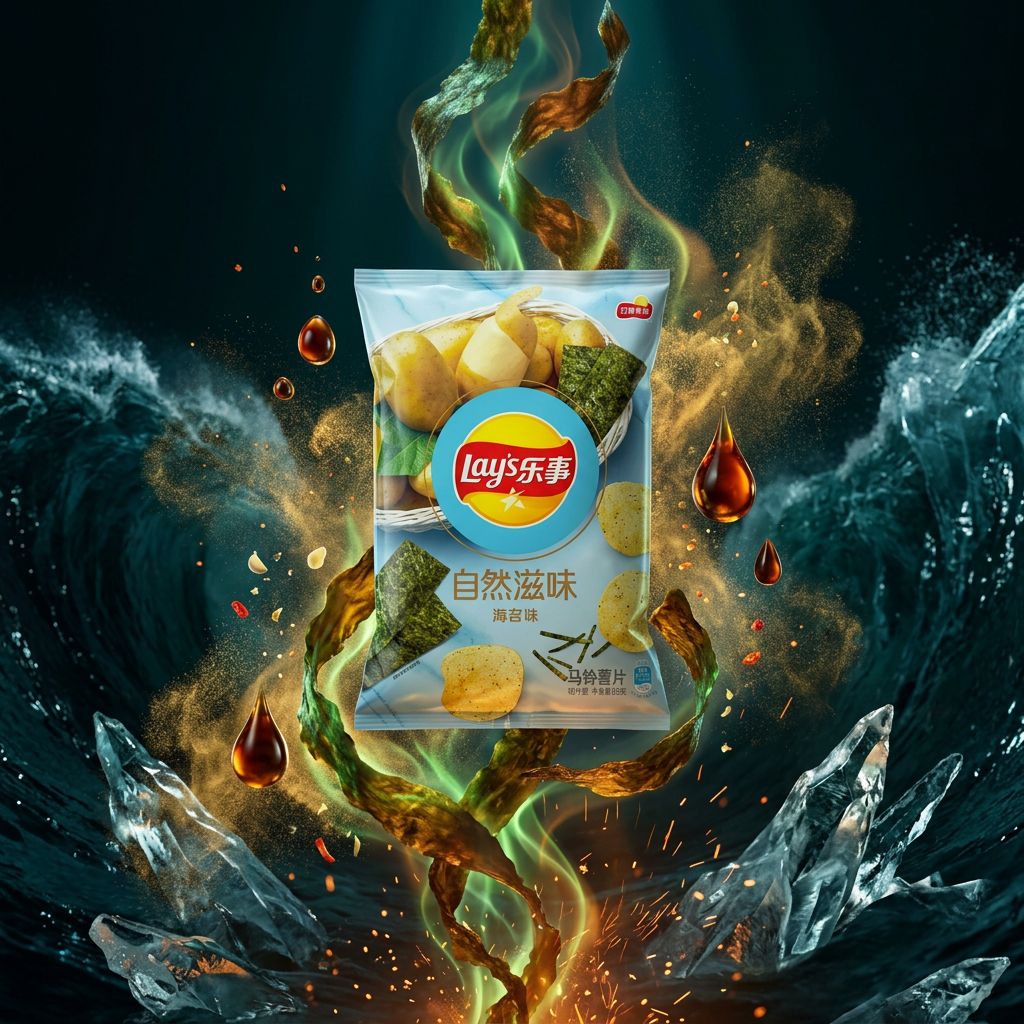 Chips Lays Natural Seaweed saveur algues, format importé marché asiatique Frito-Lay's, disponible sur My American Shop