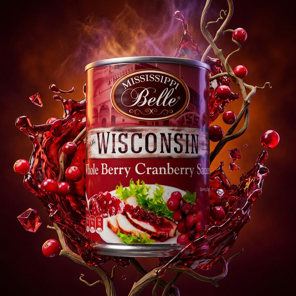 Mississippi Belle Sauce Cranberry Gélifiée Wisconsin Berry 397g, importée des USA, disponible sur My American Shop