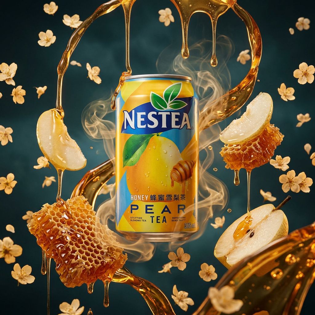 Nestea Honey Pear Tea, thé glacé saveur miel et poire en canette importée, disponible sur My American Shop