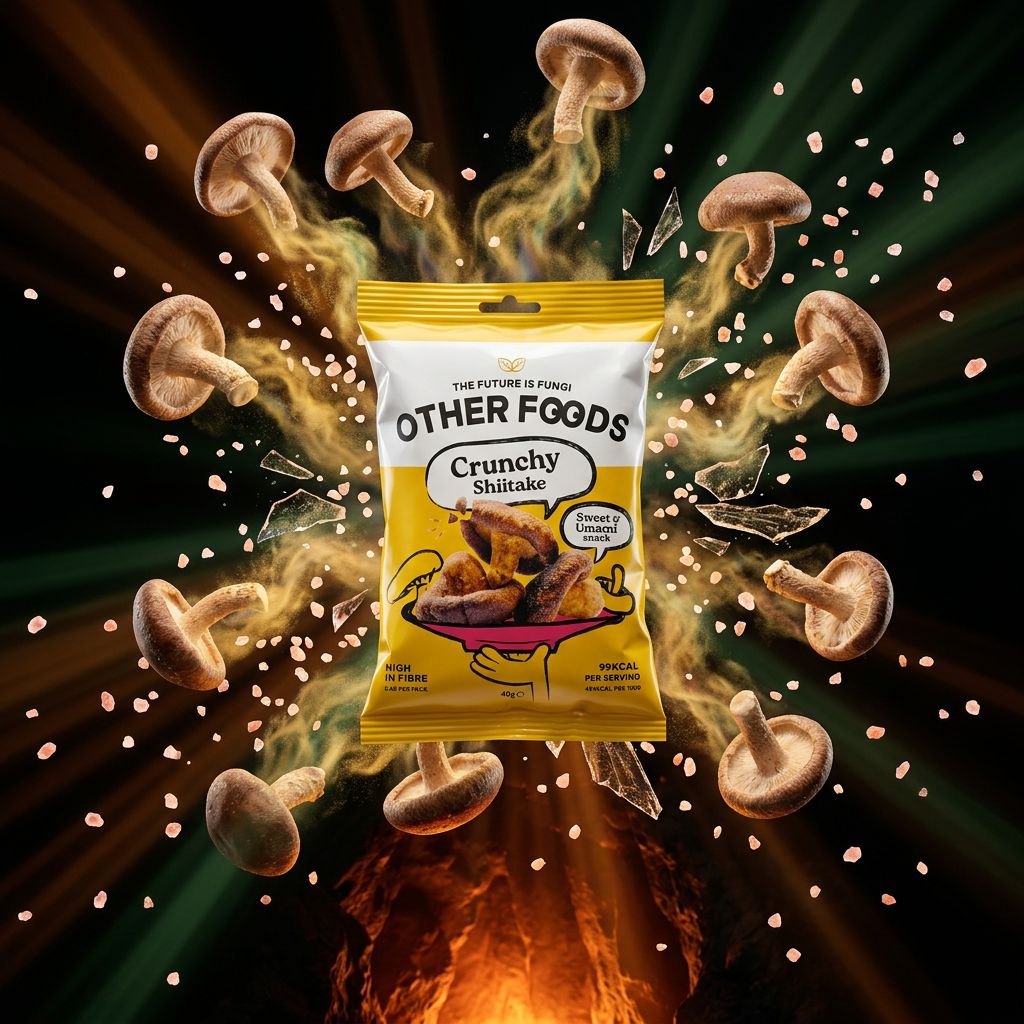 Other Foods Crunchy Shiitake Mushroom Chips, chips croustillantes umami naturel, snack importé, disponible sur My American Shop