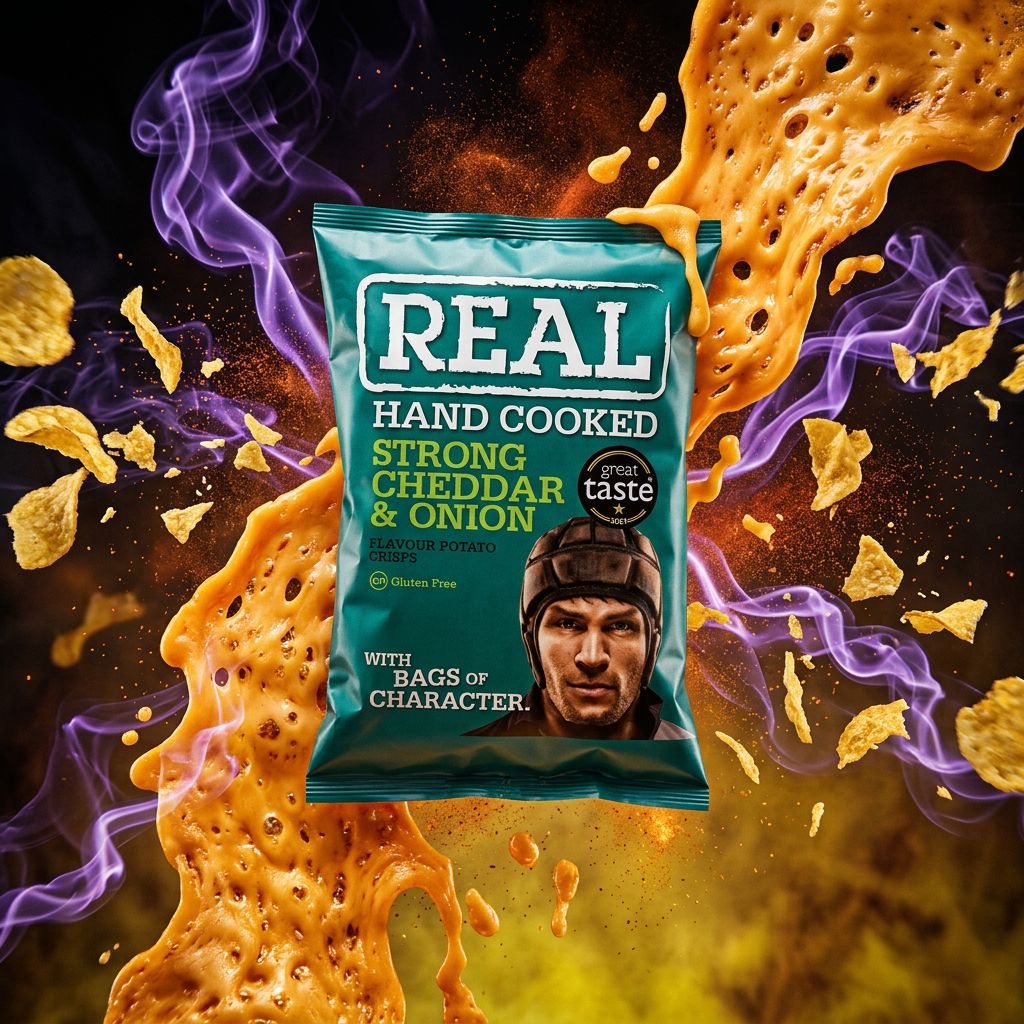 Chips Real Crisp fromage fort et oignon, format small, snack américain intense, disponible sur My American Shop