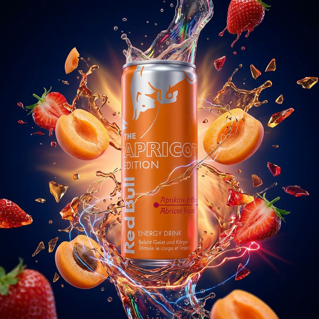 Red Bull Summer Edition Abricot Fraise 250ml, boisson énergisante importée, disponible sur My American Shop