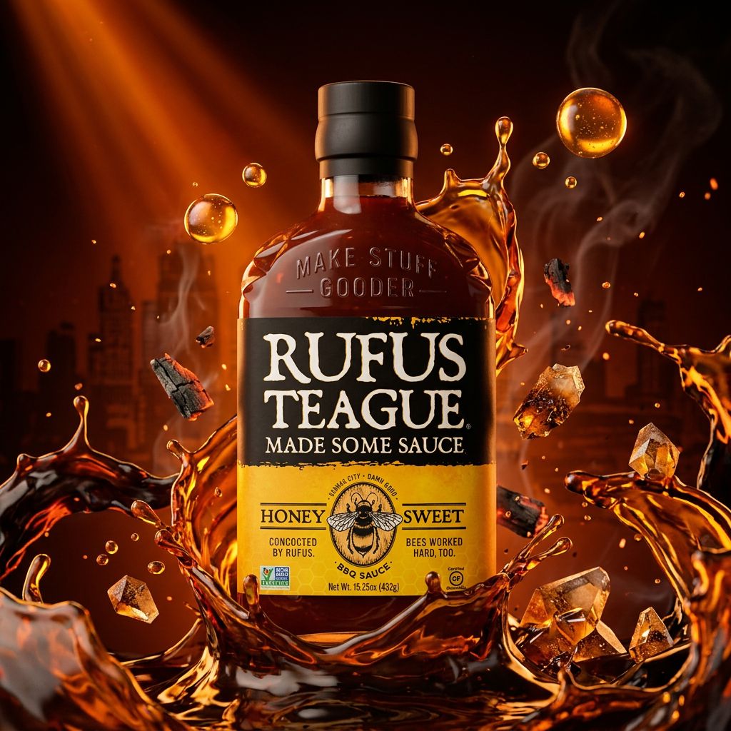 Rufus Teague BBQ Sauce Honey Sweet, sauce sucrée au miel et mélasse, origine USA, disponible sur My American Shop