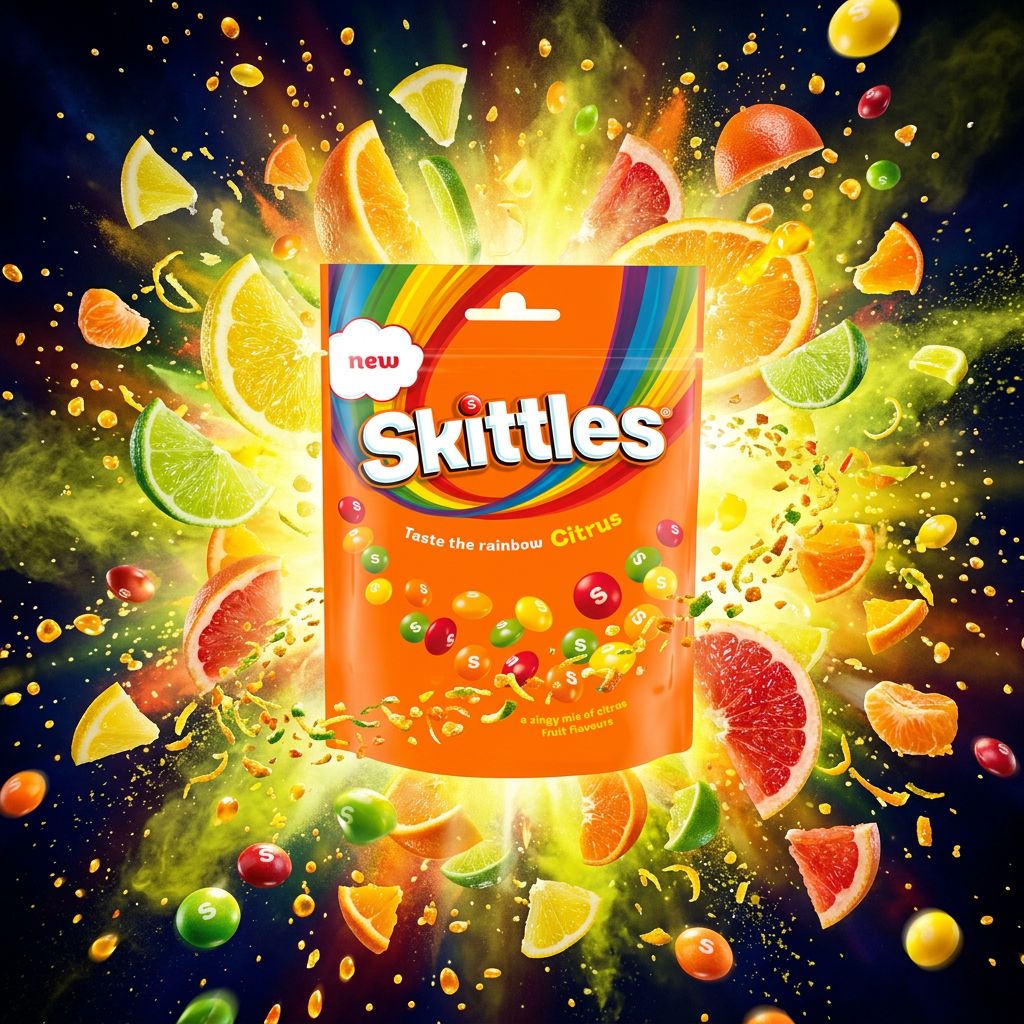 Skittles Citrus Pouch, sachet refermable agrumes importé des USA, disponible sur My American Shop
