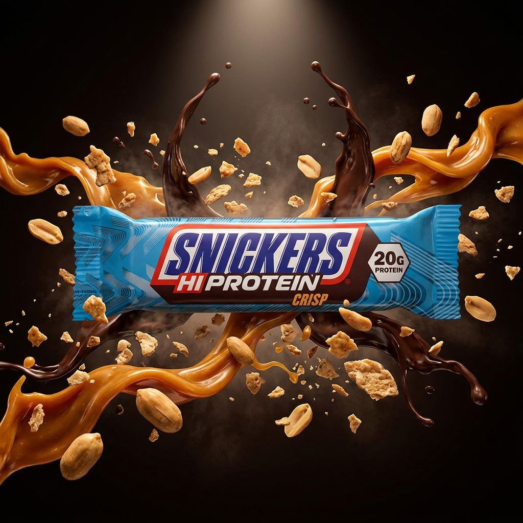 Snickers Protein Bar Crispy, barre protéinée américaine chocolat caramel cacahuètes, importée des USA, disponible sur My American Shop