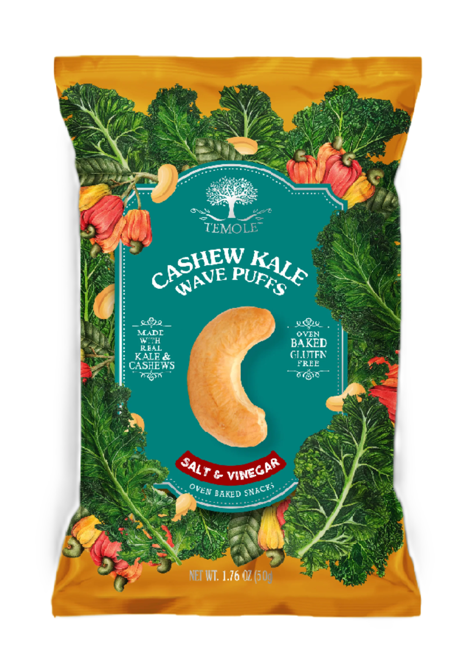 Temole Cashew Kale Wave Puffs Salt & Vinegar