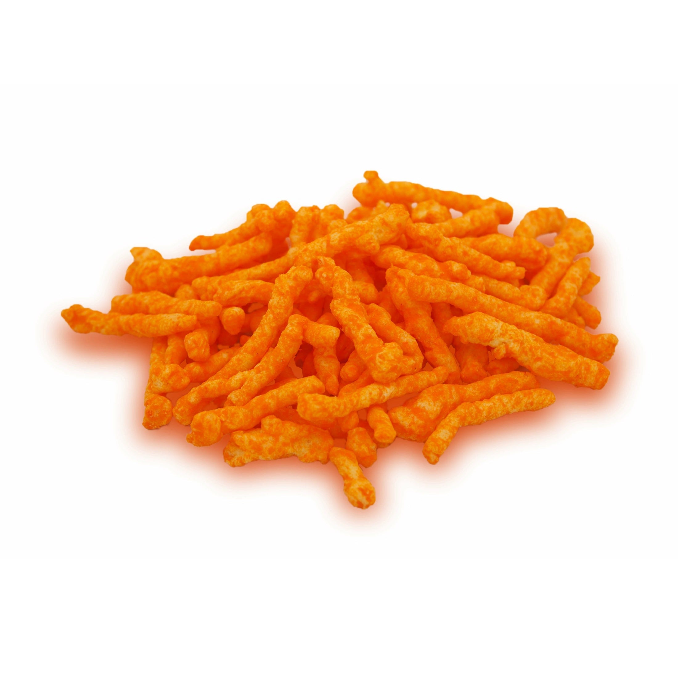 Un tas de chips allongés de couleur orange