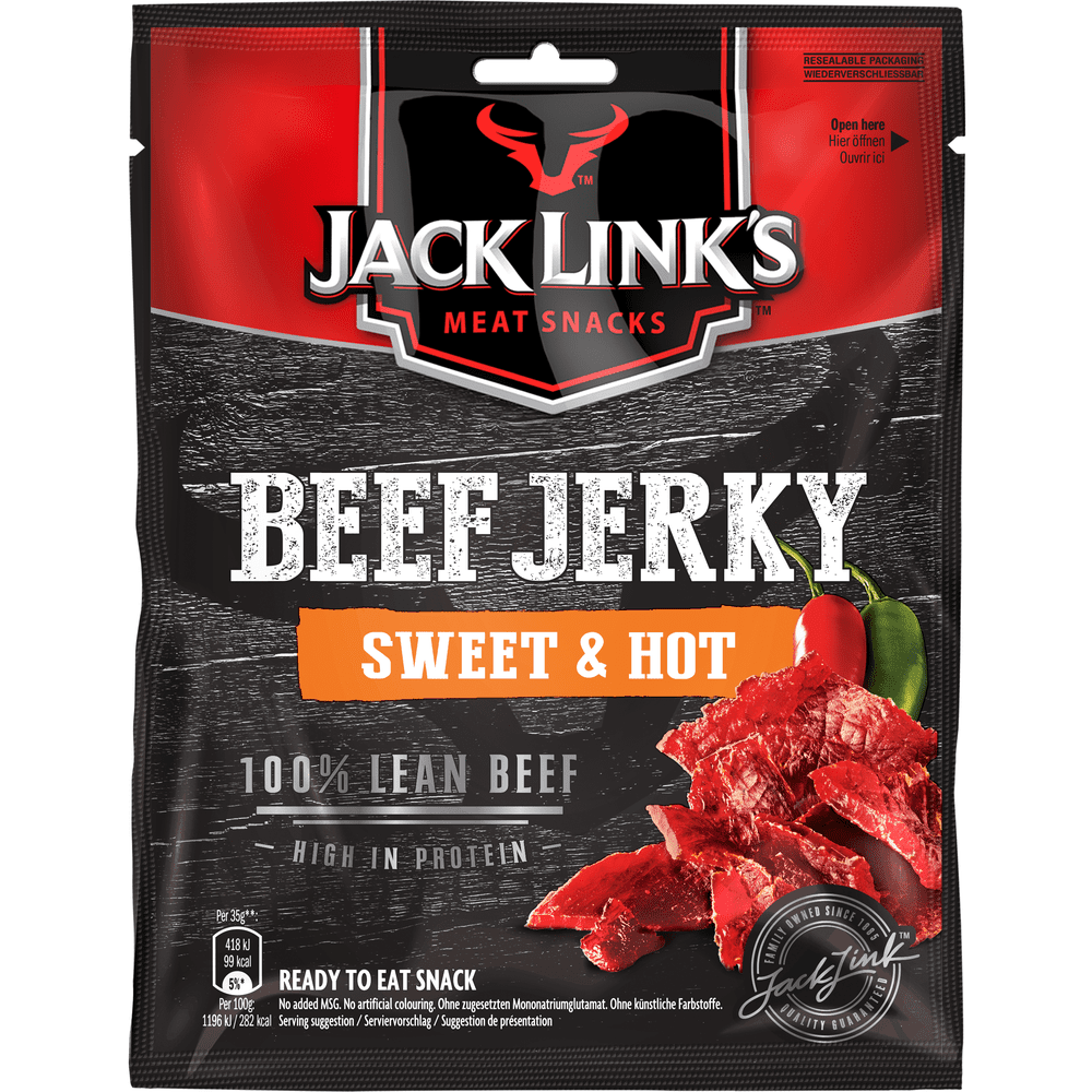 JACK LINK'S BEEF JERKY SWEET & HOT XXL - My American Shop