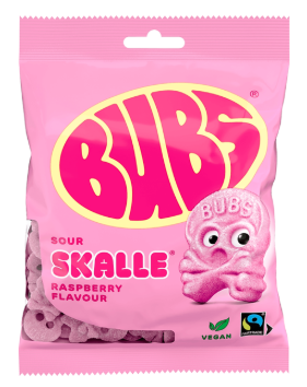 Bubs Godis Cool Foam Skulls Raspberry