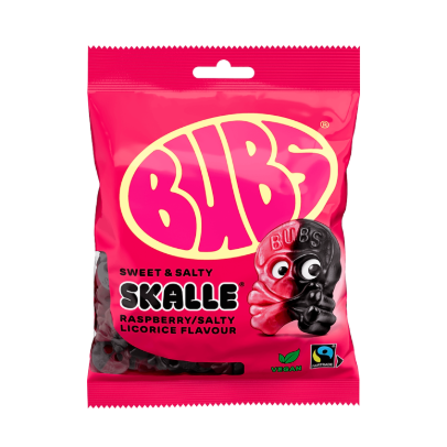 Bubs Godis Skulls Raspberry & Liquorice - My American Shop