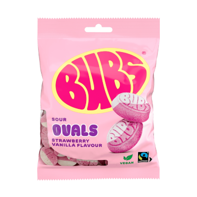 Bubs Godis Goody Sour Ovals Aardbei & Vanille