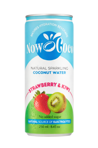 Now Coco Sparkling Coconut Water Strawberry & Kiwi - My American Shop