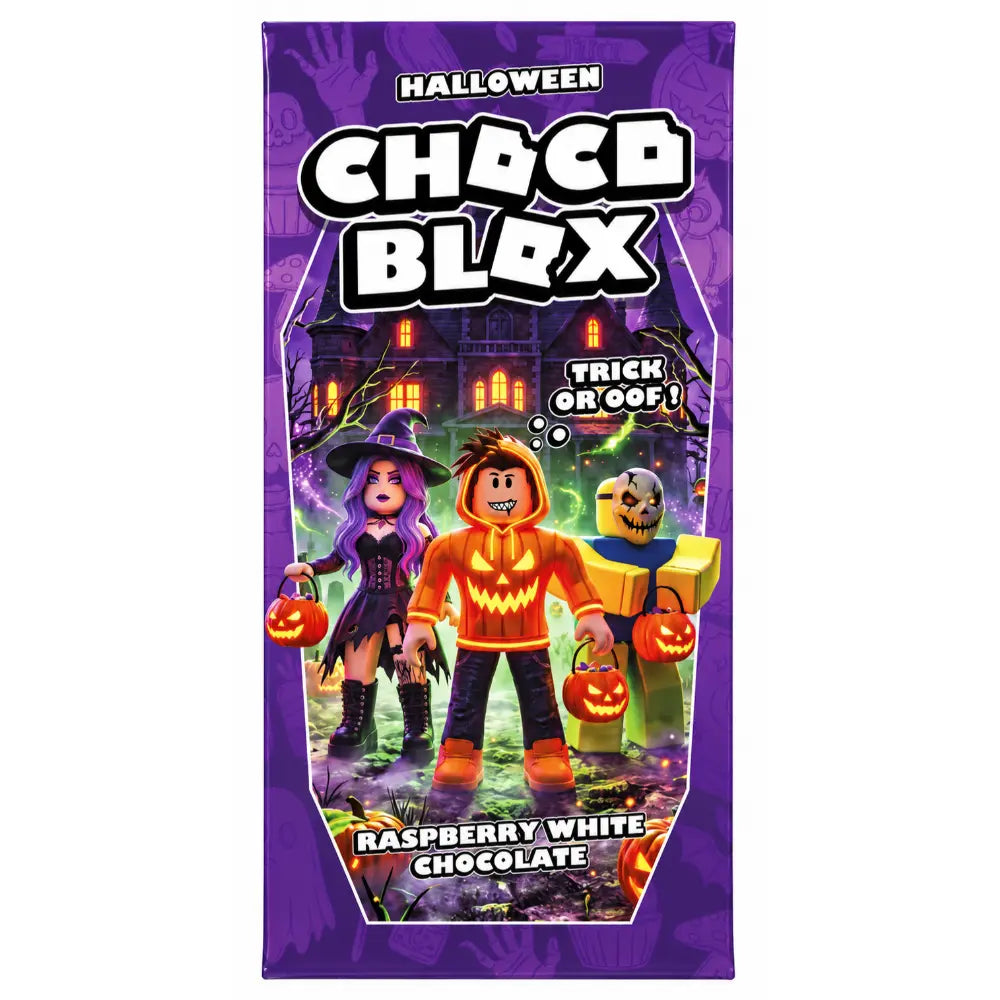 Choco Blox Halloween Framboos Witte chocolade