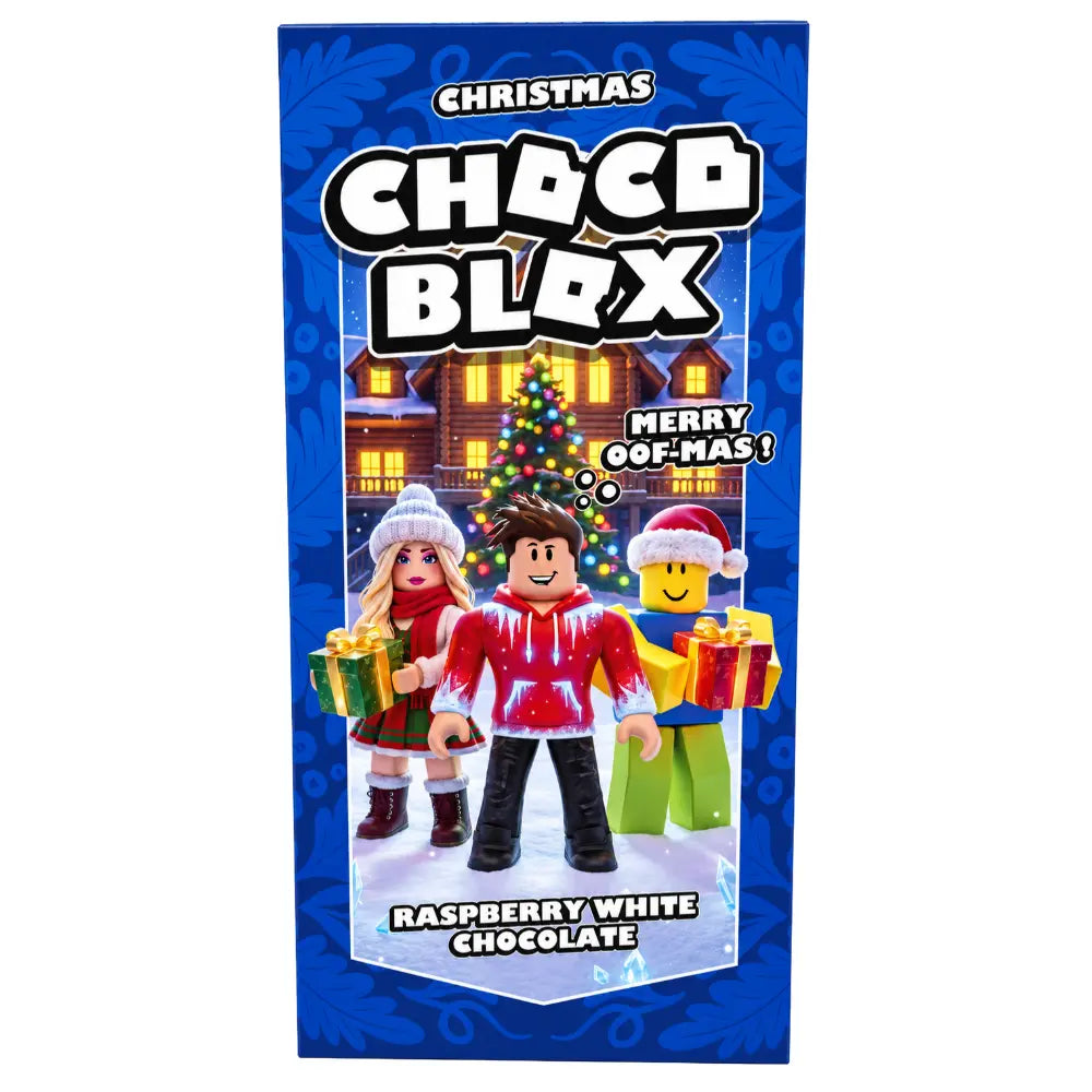 Choco Blox Kerst Framboos Witte Chocolade