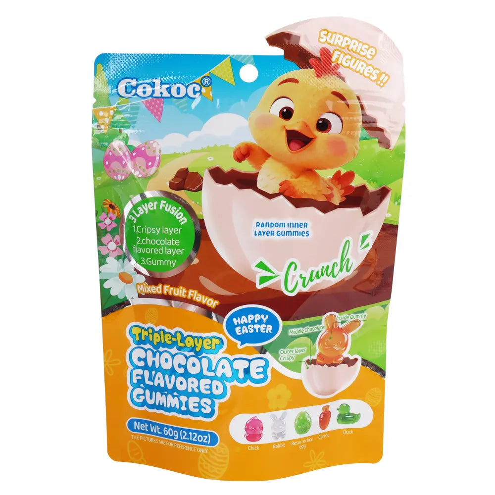 Cokoc Easter Triple-Layer Mixed Fruit Flavored Gummies