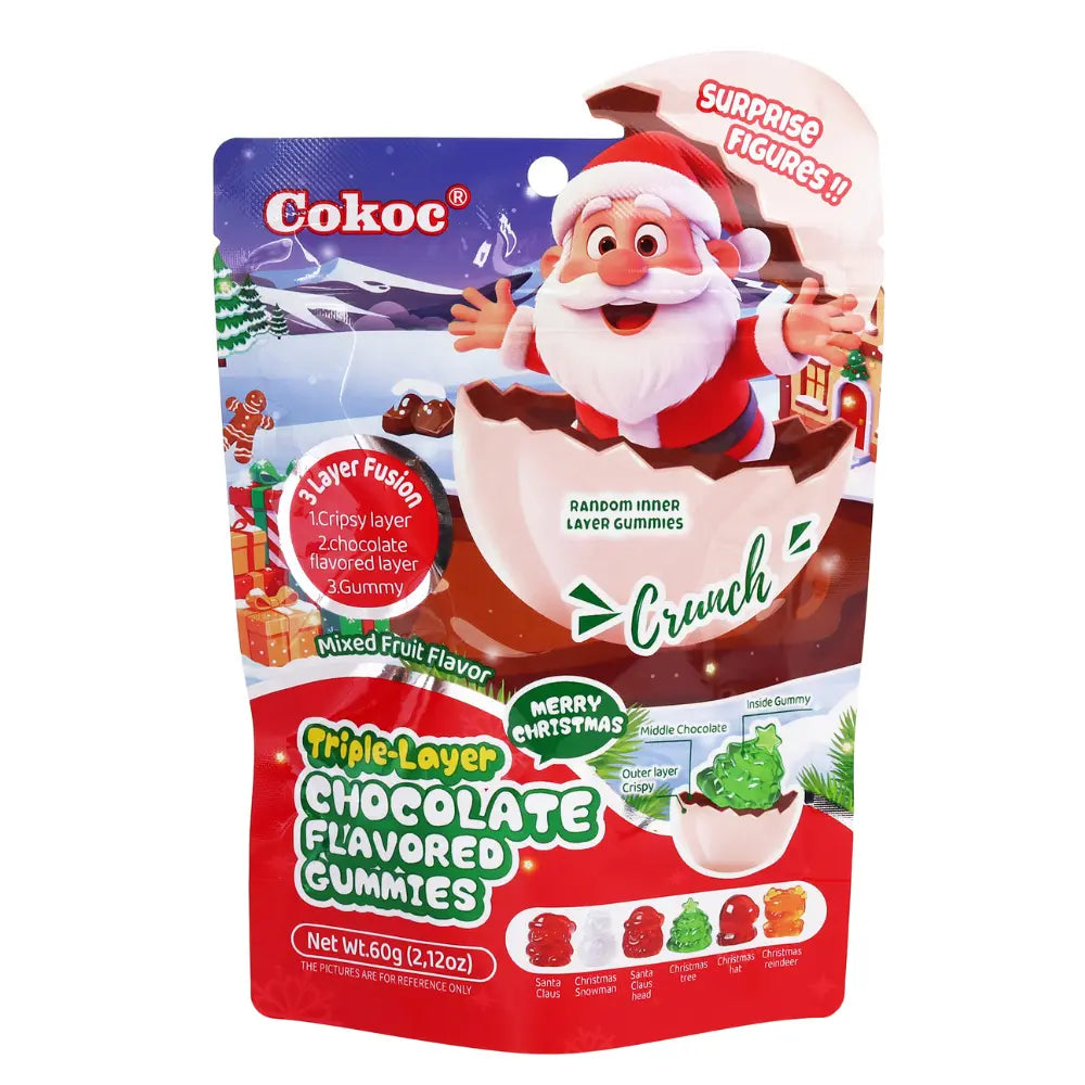 Cokoc Christmas Triple-Layer Mixed Fruit Flavored Gummies