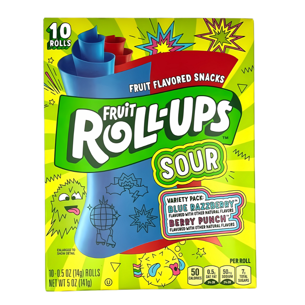 Betty Crocker Fruit Roll-Ups Sour - My American Shop