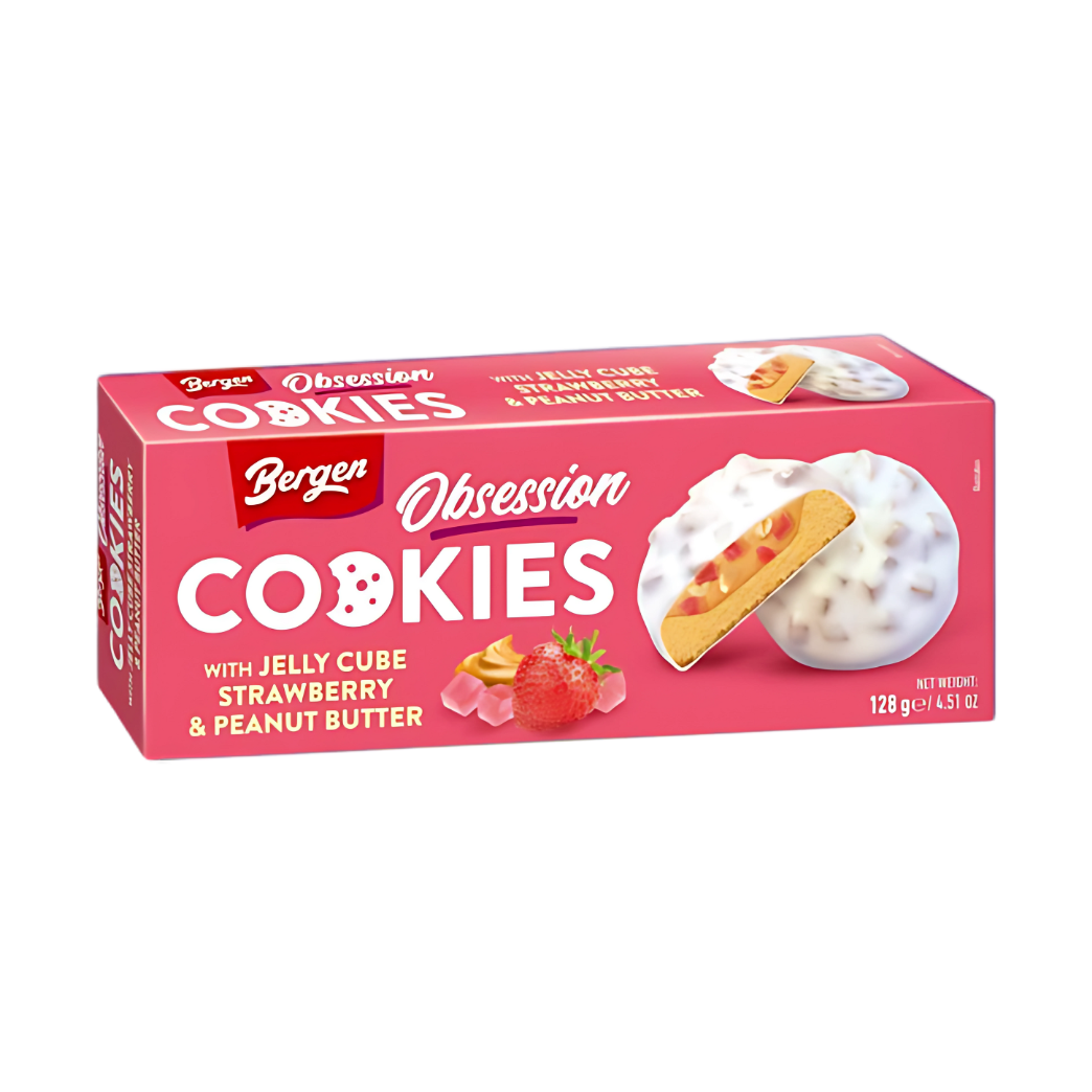 Bergen Cookies Jelly Cube Strawberry & Peanut Butter - My American Shop