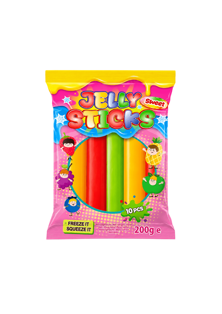 Jelly Sticks Sweet, bâtonnets gélifiés sucrés colorés aux saveurs fruitées, bonbons tendres multicolores