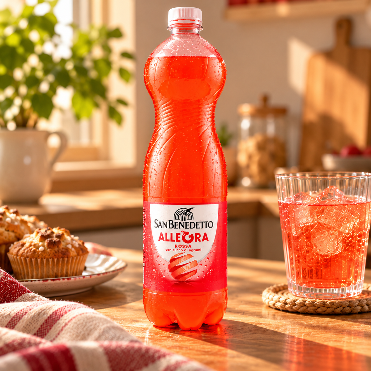 San Benedetto-frisdrankfles met rood fruit