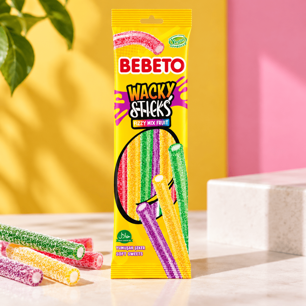 Bebeto Wacky Sticks Fizzy Mix Fruit