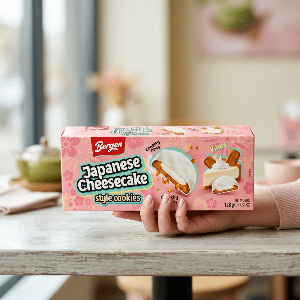 Bergen Japanese Cheesecake Style Cookies biscuits fourrés cheesecake 128 g