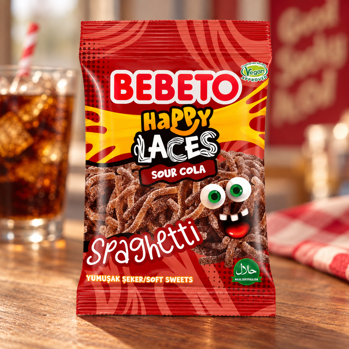 Bebeto Spaghetti Happy Laces Sour Cola