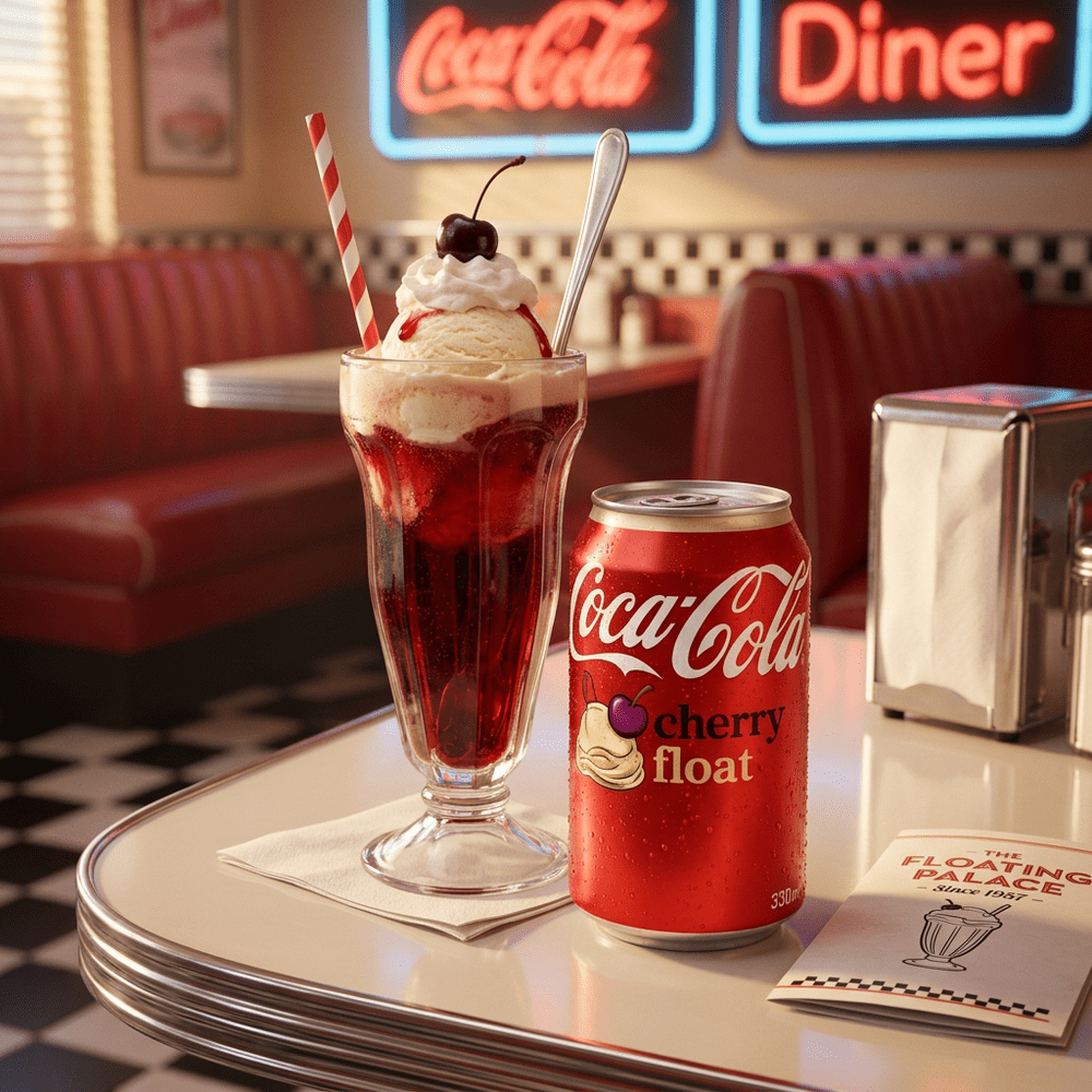 Coca Cola Cherry drijvend blikje