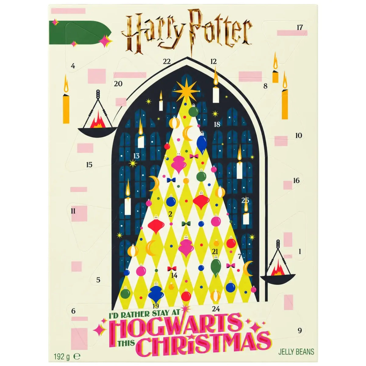 Calendrier de l'Avent Harry Potter Hogwarts Christmas 192 g avec bonbons Jelly Belly