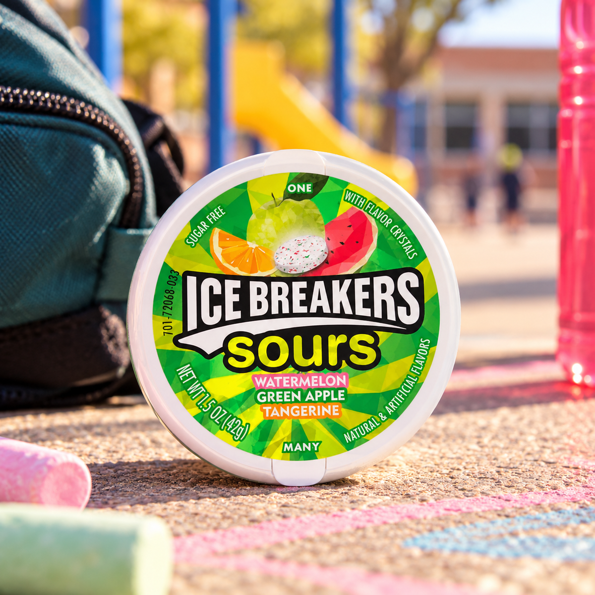 Ice Breakers verzuurt watermeloen, groene appel, mandarijn