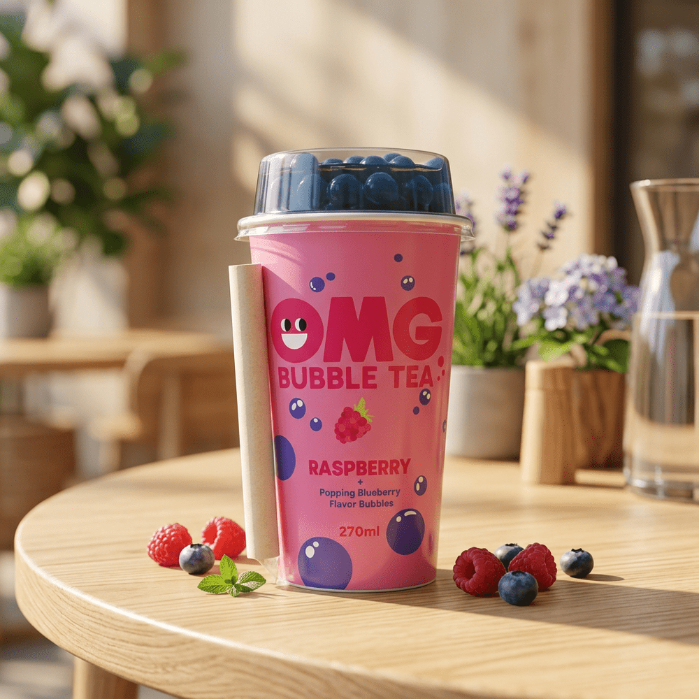 OMG Bubble Tea Raspberry and Blueberry