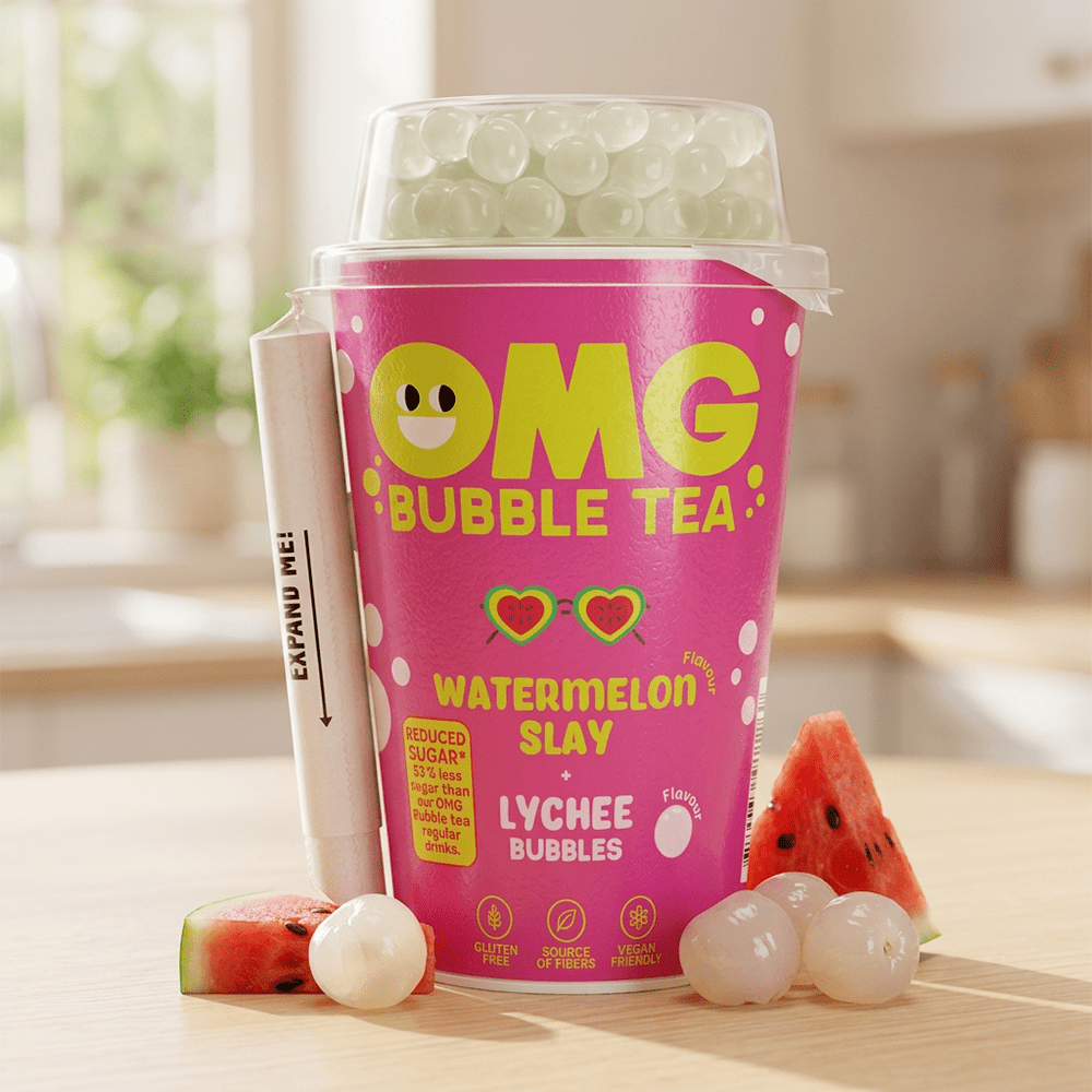 OMG Bubble Tea Watermelon and Lychee