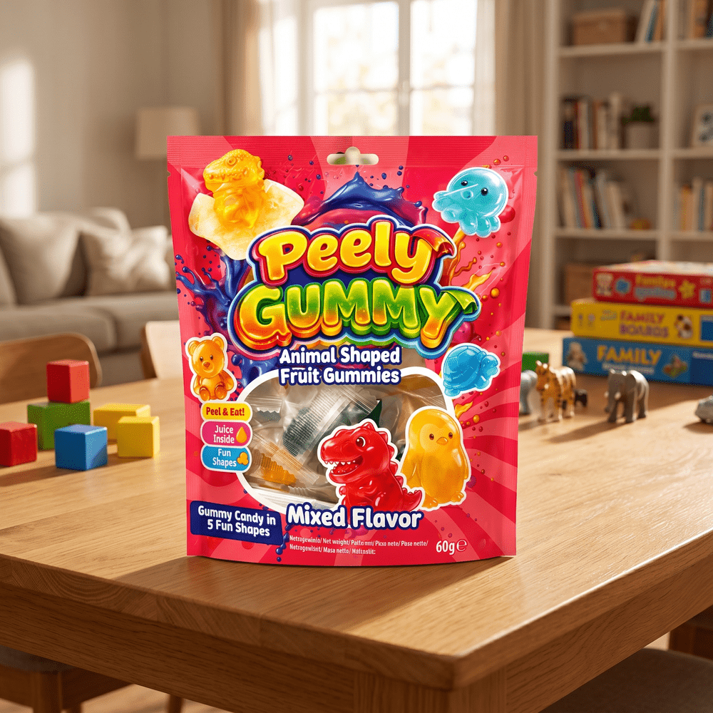 Peely Gummy Dierenvruchtengums met Gemengde Smaak